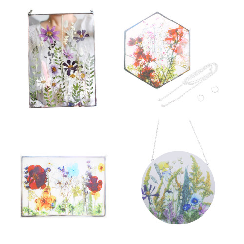 Acrylic Frame Pressed Flowers Hanging Picture-vertical 1