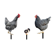 3 Pcs Rooster Hen Chicken Lawn Stakes Farm Yard Lawn Decoration