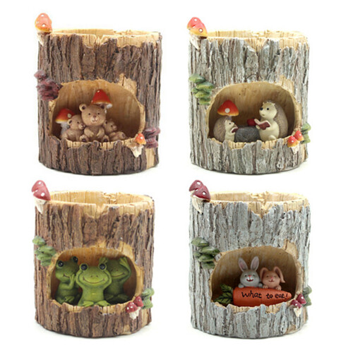 Tree Hole Succulent Pots Resin Ornaments Gift for-Hedgehog 1