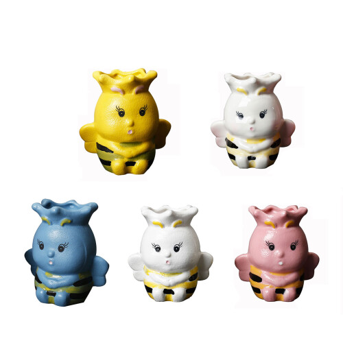 Cute Bee Ceramic Succulent Small Plant Pot Mini-Glaze white 1