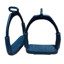 Offset Flexible Matte Black Safety Stirrups Bending Iron Horse Riding S/Steel English Stirrups 4.75' inch