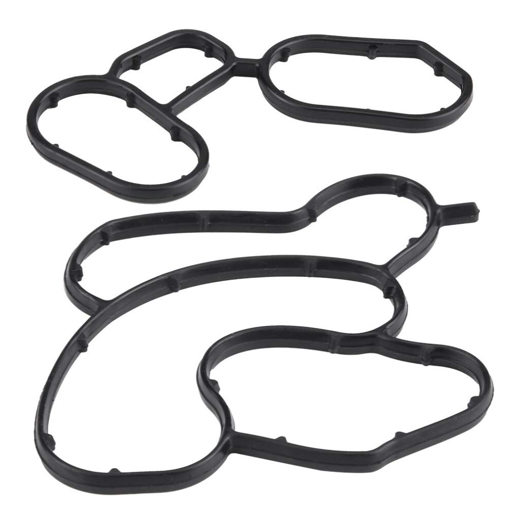 2Pcs Oil Cooler Seal, Engine Oil Filter Housing Seal Gasket Oil Cooler Seal Replacement Oem: 11427508971 11427508970 9347817240030