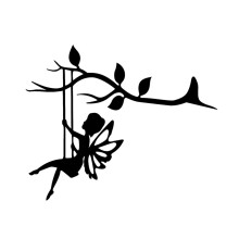 Metal Art Silhouette Yard Stakes Swinging for Butterfly Fairy
