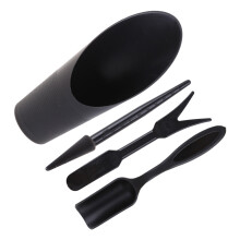 4-teiliges Garten-Pflanzgefäß-Set, Aussaatschaufel,-Schwarz
