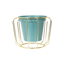 Nordic Metal Plant Stand Indoor Outdoor Flower Pot Planter-Blue