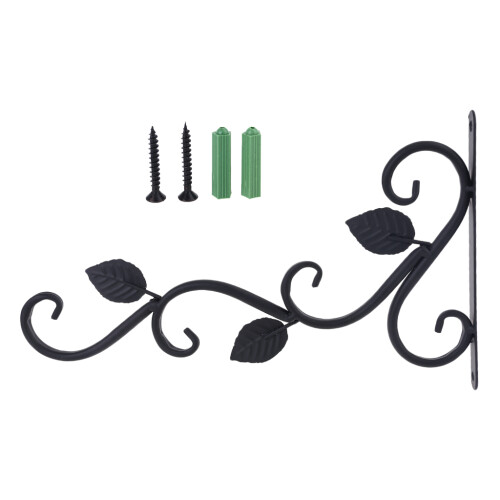 European Style Wall Hanging Flower Pot Support Bracket-Black