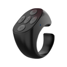 Wireless Page Turner Remote Shutter Selfie Button Controller For Phones Black