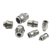 Copper NickelPlated Pneumatic Quick Connector PT1/8 1/4 3/8 1/2 M5 External Thread Hose 4 6 8 10 12mm Full Copper Connector (Color : PC1202)