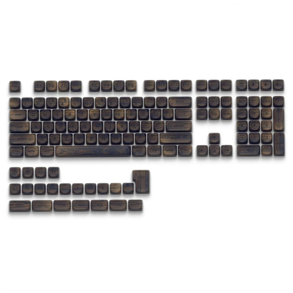 Custom Pbt Dye Sublimation Keycaps Walnut Wood Theme Mx Switches Dark 9347817240818