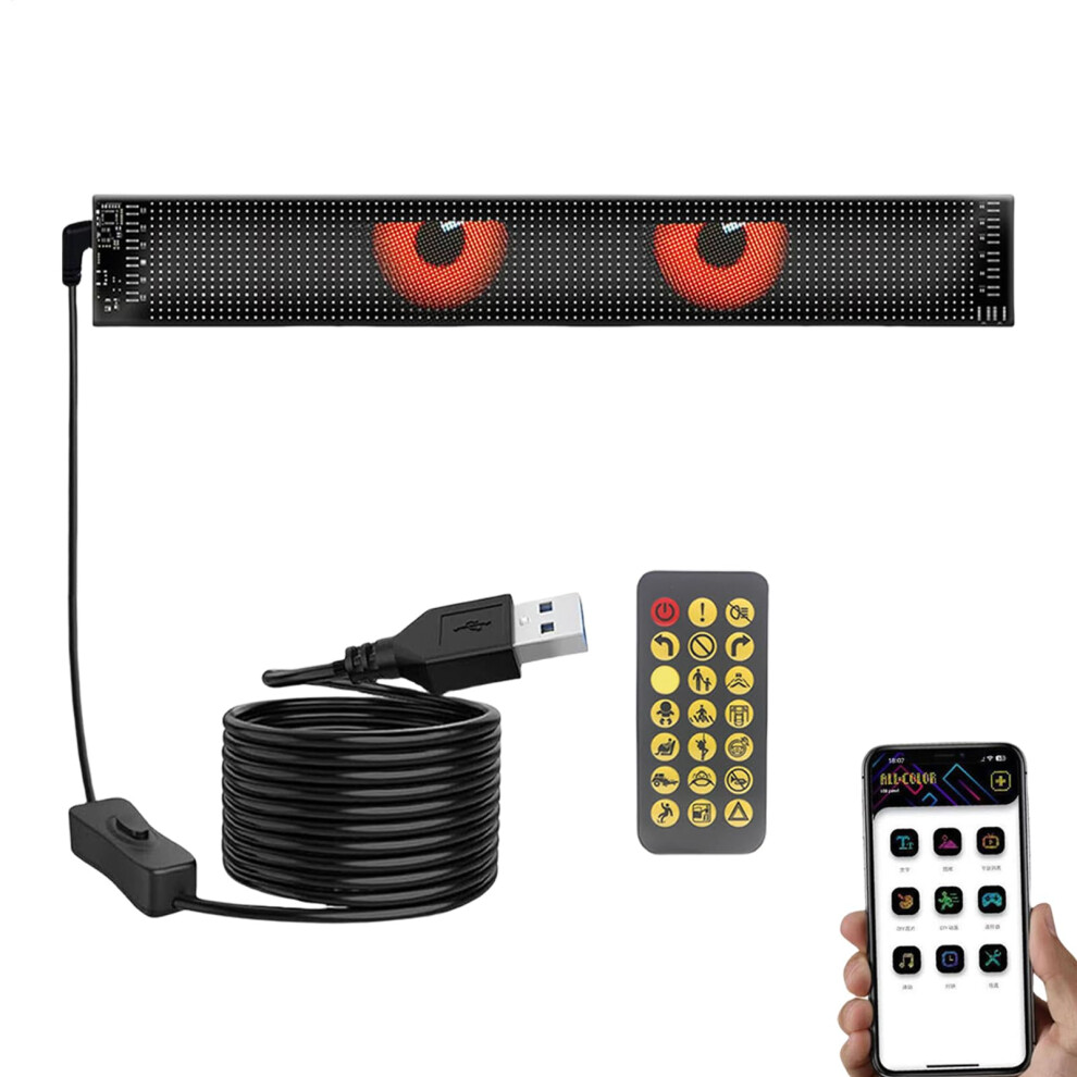 Led Eyes For Car Windshield Flexible Programmable Led Car Sign 12X59cm Window Decor For Parties And Hotels 9189345432989