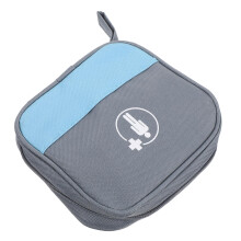 Handheld Travel Medicine Bag WaterResistant Gray Compact With Multiple Compartments For Hiking Home And Car Use