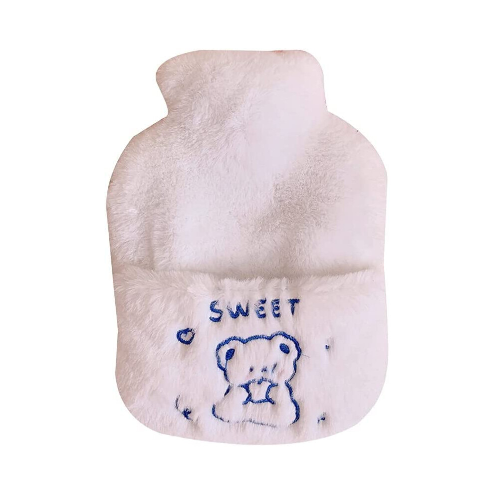 Hot Water Bottle 500ml Rubber With Hand Pocket Plush Cover Cute Cartoon Animal Design Portable Feet Warmer