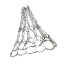 Sport Iron Chain Basketball Net Outdoor 12 Standard Heavy Duty Replacement Net For Basketball Goals Silver