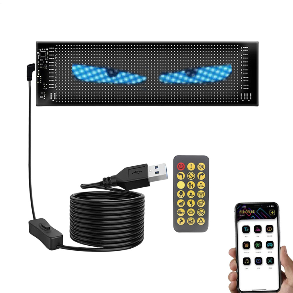 Car Eyes Animated Led Programmable Flexible Car Eyes For Suvs Rvs And Cars 10X35cm Window Decor 9189345433603