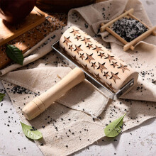 Pinnolo in Legno Decorativo a Forma di Fiocchi di Neve e Alce per Cottura e Preparazione di Dolci