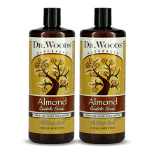Savon liquide Castile Dr. Woods aux amandes - Savon Castile avec huile d'amande pure, gel douche pour hommes et femmes