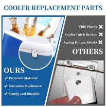 Kit de Substituição de Dobradiças para Cooler Igloo, 4 Dobradiças, 2 Fechos e 22 Parafusos, para Reparo e Substituição de Peças Do Cooler.