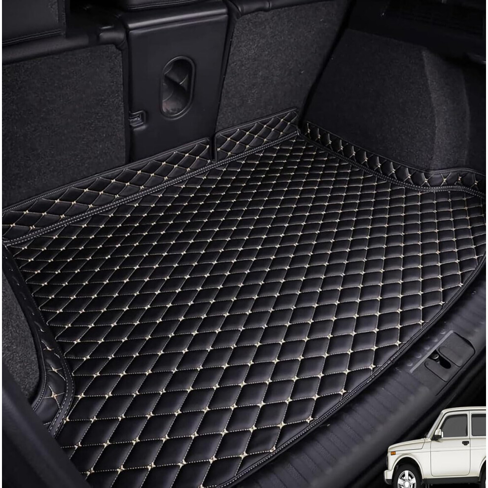 Car Leather Boot Mats For Audi Rs6 C7 Avant 20162018, Waterproof Trunk Mat, Blackbeige 9382693936127
