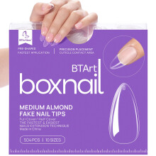 BTArtbox 500 stuks Amandel Nageltips - Volledige Dekking met Koffer voor Nagelsalons en DIY Nagelkunst, 10 Maten