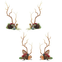 TOECWEGR Rehgeweih Haarbänder Weihnachtsblumen Clips Rehgeweih Kopfbedeckung Mädchen