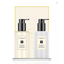 Jo Malone London English Pear & Freesia Bad- & Körperkollektion - Handwaschmittel (250ml), Lotion (250ml) und Keramikablage.