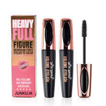 2 Pack 4D Silk Fiber Lash Mascara,Lengthening and Thick,Long Lasting Waterproof Mascara Set for Women,All Day Smudge-Proof,Volume and Length (Black)A