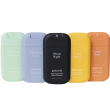 Spray Igienizzante Mani HAAN con Aloe Vera - Detergenti Idratanti per Mani Fresche - Size da Viaggio - 5 pz