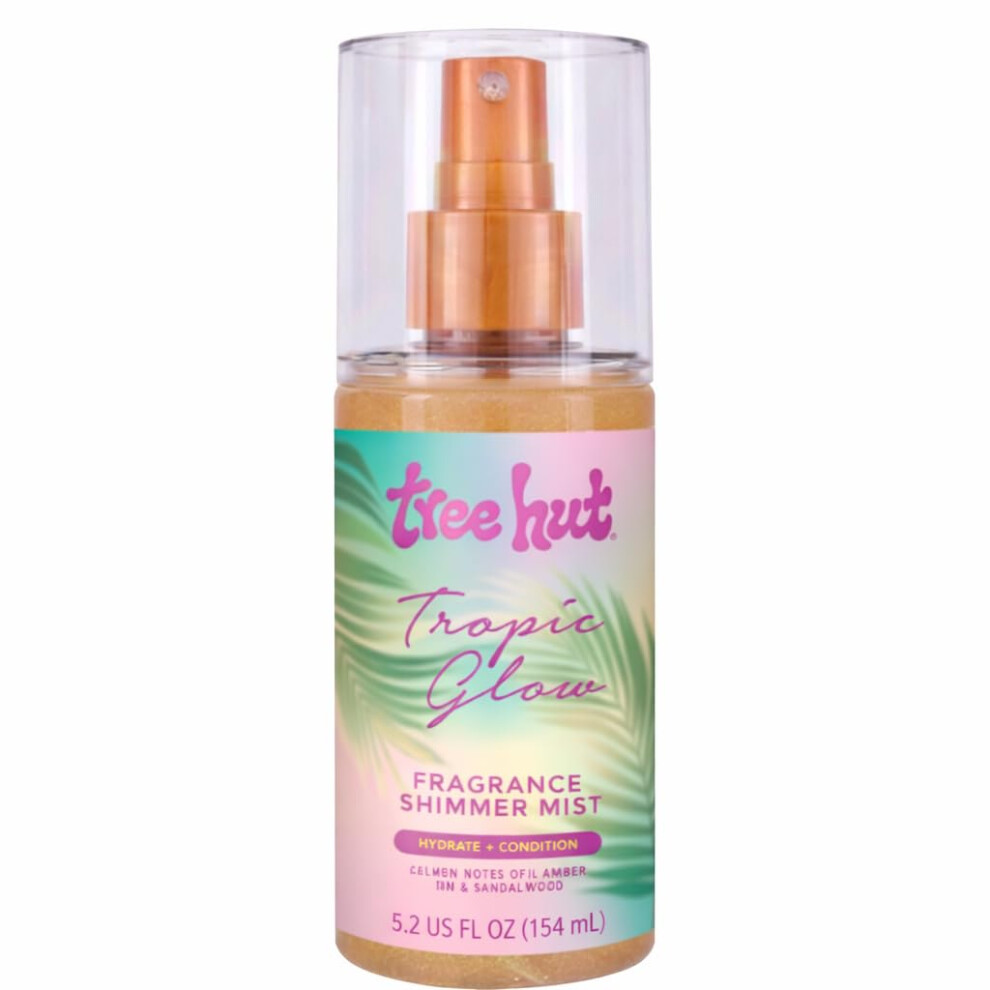 Tree Hut Light/Golden/Amber Tropic Glow Shimmer Mist Shimmer Body Spray For A Radiant Look Tropical Fragrance With Almond And Sandalwood 5.2 Fl