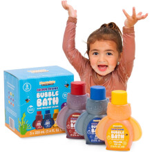 Honeysticks Kids Bubble Bath 3 Pk (Azul, Rojo, Amarillo): No Tóxico, A Base de Plantas, No Irritante