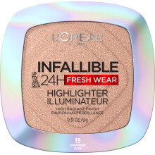 L'Oreal Paris Infallible 24UUR Highlighter, Langdurige Poeder Highlighter Voor Een Stralende Gloed, Champagne Gloed, 0.31 Oz