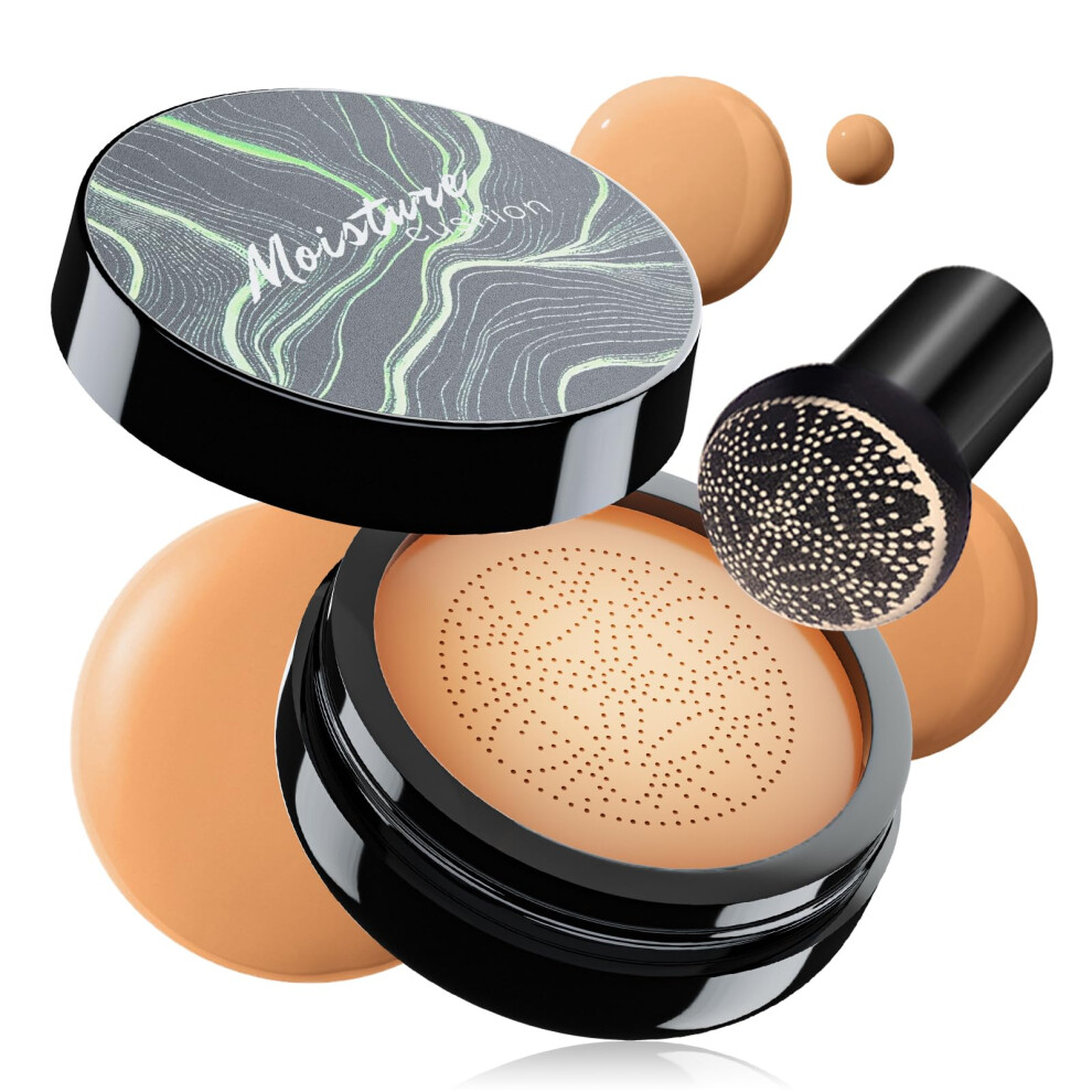 Cream Air Cushion Cc Medium Deep Longlasting Waterproof Bb Foundation With Mushroom Sponge
