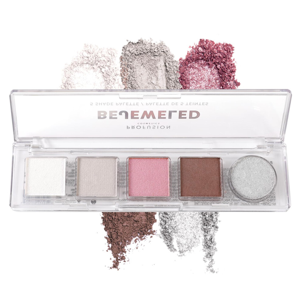 Profusion Cosmetics Mini Eyeshadow Palette - 5 Compact Shades For Travel Neutral Matte & Shimmer Finishes Vitamin A & E Infused Vegan & Cruelty-Fr