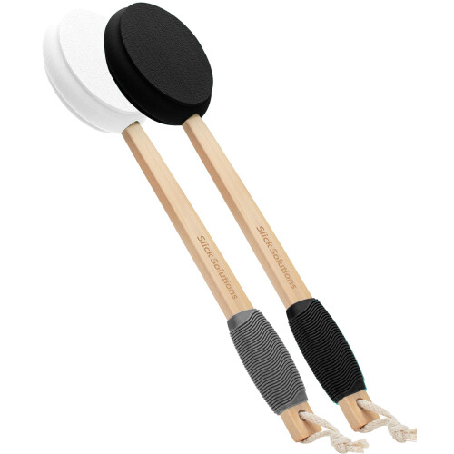 Slick-Lotion Applicator, 17 Inch, 2 Pack, Black & White, Back Applicator for Self Tanner