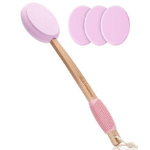 Slick-Lotionapplikator mit 3 extra Pads, 17 Zoll, Pink, Rückenapplikator, zertifiziert biologisch, waschbar