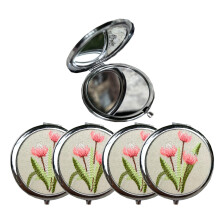 Leimandy Kompaktspiegel Set aus 4 | 7cm Doppel-Seitige 1x/2x Reise Make-up Spiegel