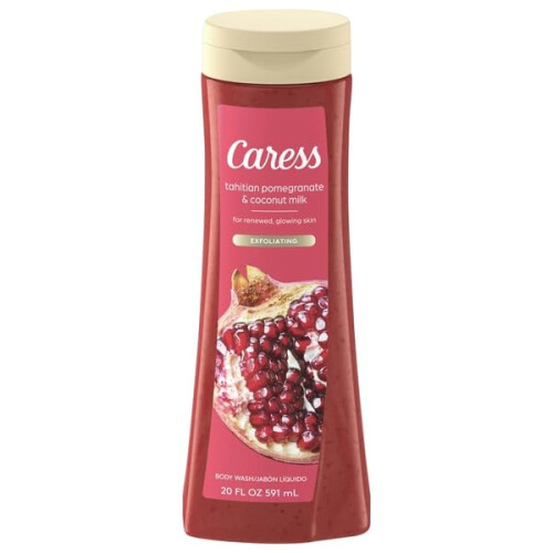Caress, Douche, Grenade Tahitienne & Lait de Coco, Exfoliant, 20 Onces