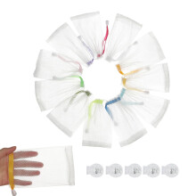 12PCS Exfoliërende Zeepnet Pouch en 5 PCS Transparante Plastic Sluiting voor Douche en Gezichtsreiniging