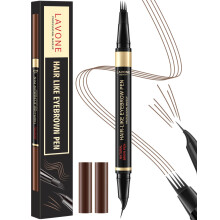 LAVONE Eyebrow Pen, 2-in-1 Pencils voor Vrouwen met 4 Tip Microblading en Precise Curved Brow Pencil, Waterproof