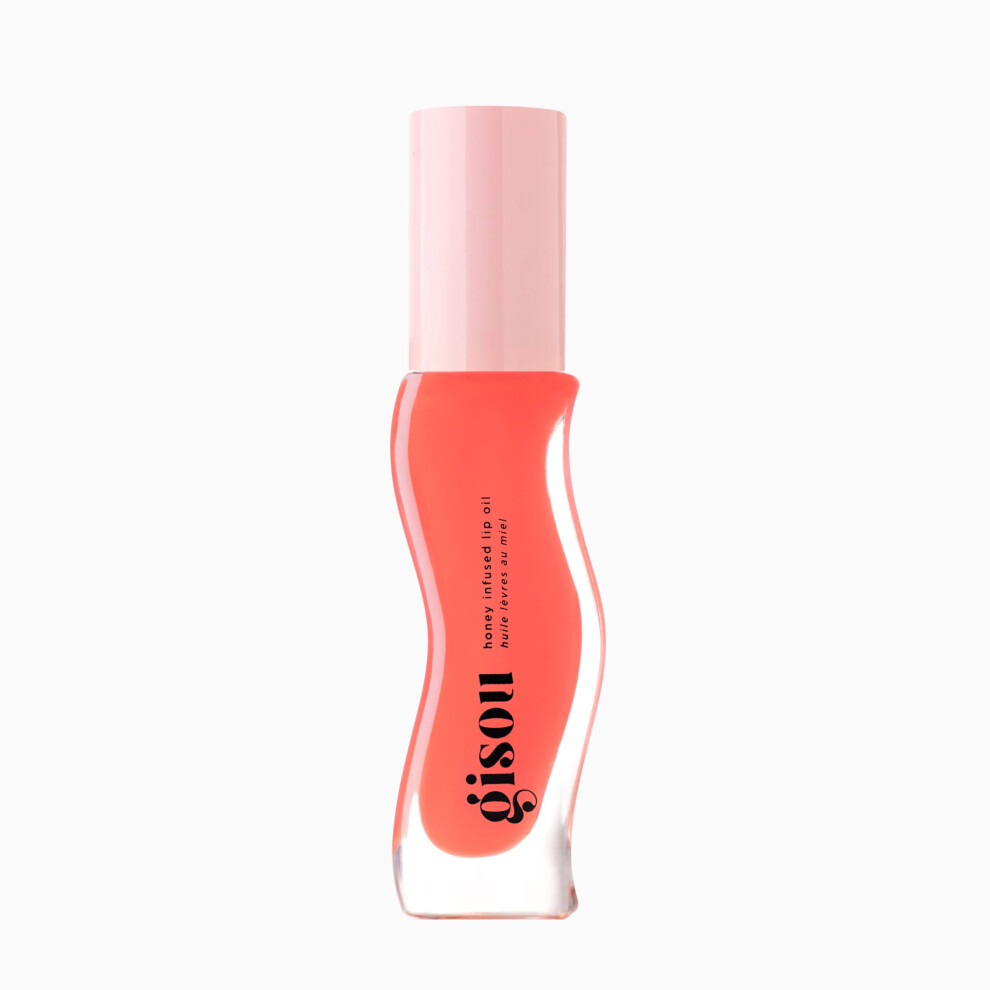 Gisou Peach Honey Infused Hydrating Lip Oil Nourishing Lip Moisturizer For Dry Lips (Bee-Lini )