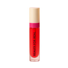 Beauty For Real Aceite Hidratante Labial Hi-Shine, Strawberry Fields (Rojo Transparente) - Ligero - No Pegajoso