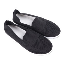 Damen Slips-On Freizeit-Sneaker Schwarz 35 Strickdicke Sohle Atmungsaktiv