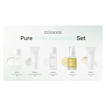 mixsoon Pure Glow Essentials Set-5-Step Skincare Kit - Hydrating Skincare Gift Set Cleansing Oil Foam Toner Essence Cream (15ml*1+20ml*3+30ml*1)