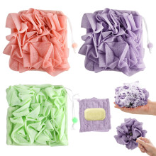 Juego de 3 Esponjas de Ducha con Loofah que Sostiene Jabón (Morado, Verde, Rosa)