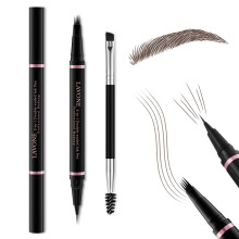Oogpotlood, 2-in-1 Waterdichte Oogpen met 4 Punt Brow Pen en Ultra-Precieze Oogpotlood