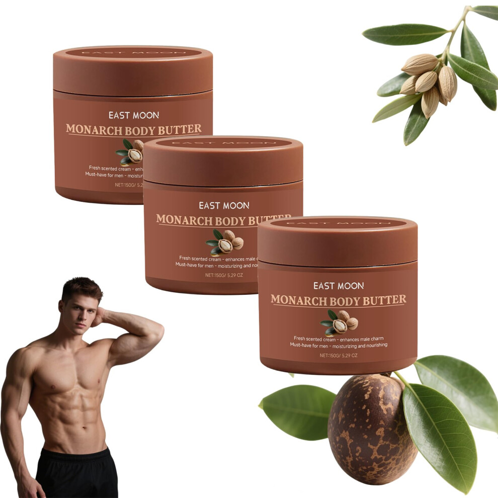 Men's Body Butter with Shea Butter â Pheromone Infused Moisturizer, Deep Hydration 3 Pack