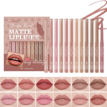 Baorder 12PCS Romige Matte Lip Liner Potlood Set, Waterproof Langdurige Kleur Lippenstift