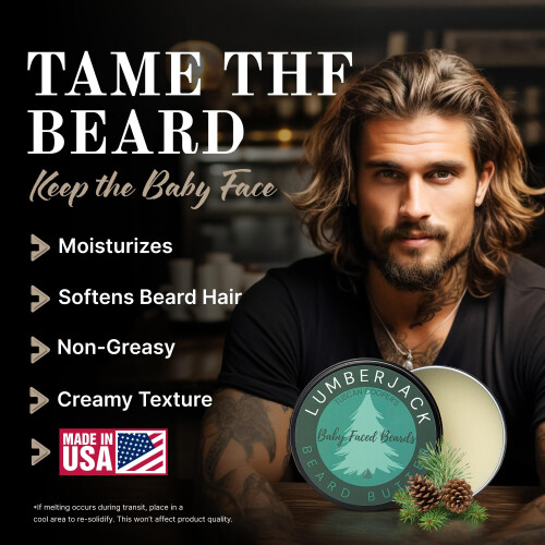 Beurre pour Barbe Bébé-Facée Tuscan Cooper - Pack de 2 - Parfums Rawhide & Pear et Lumberjack 1