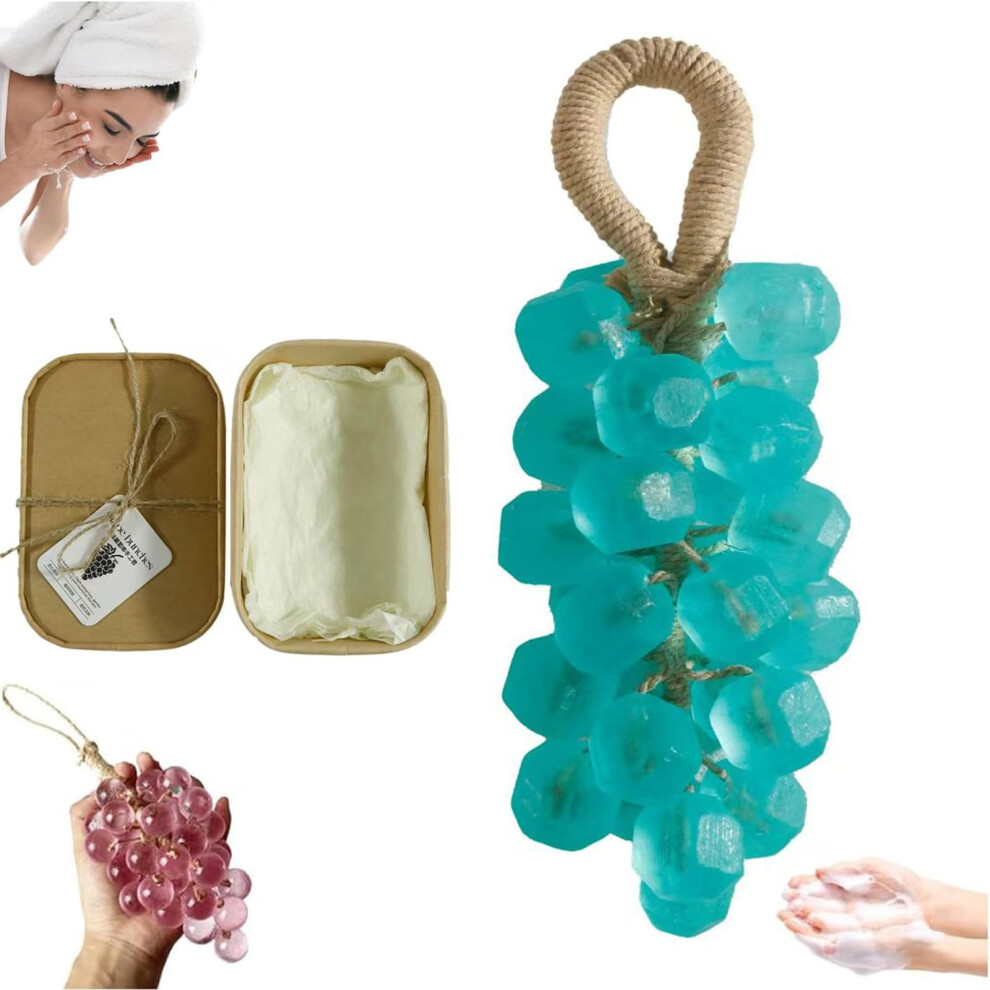 Soap on a Rope Handmade Grape Soap with Realistic Cluster Design and Natural Skin Nourishment