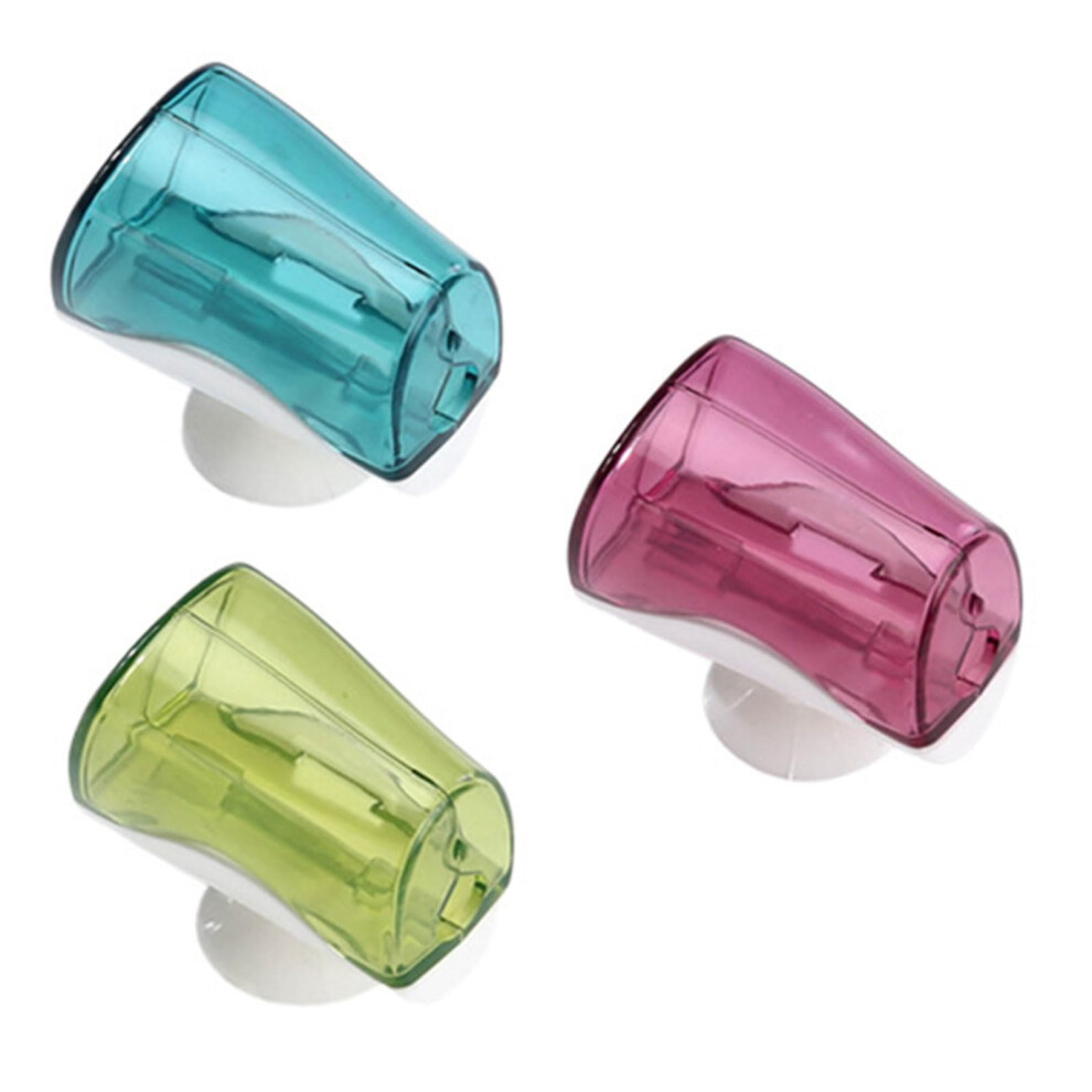 Toothbrush Cover 3Pack With Strong Suction Cups For Wall Or Cabinet, Hygienic Bathroom Storage Case, Easy Open
