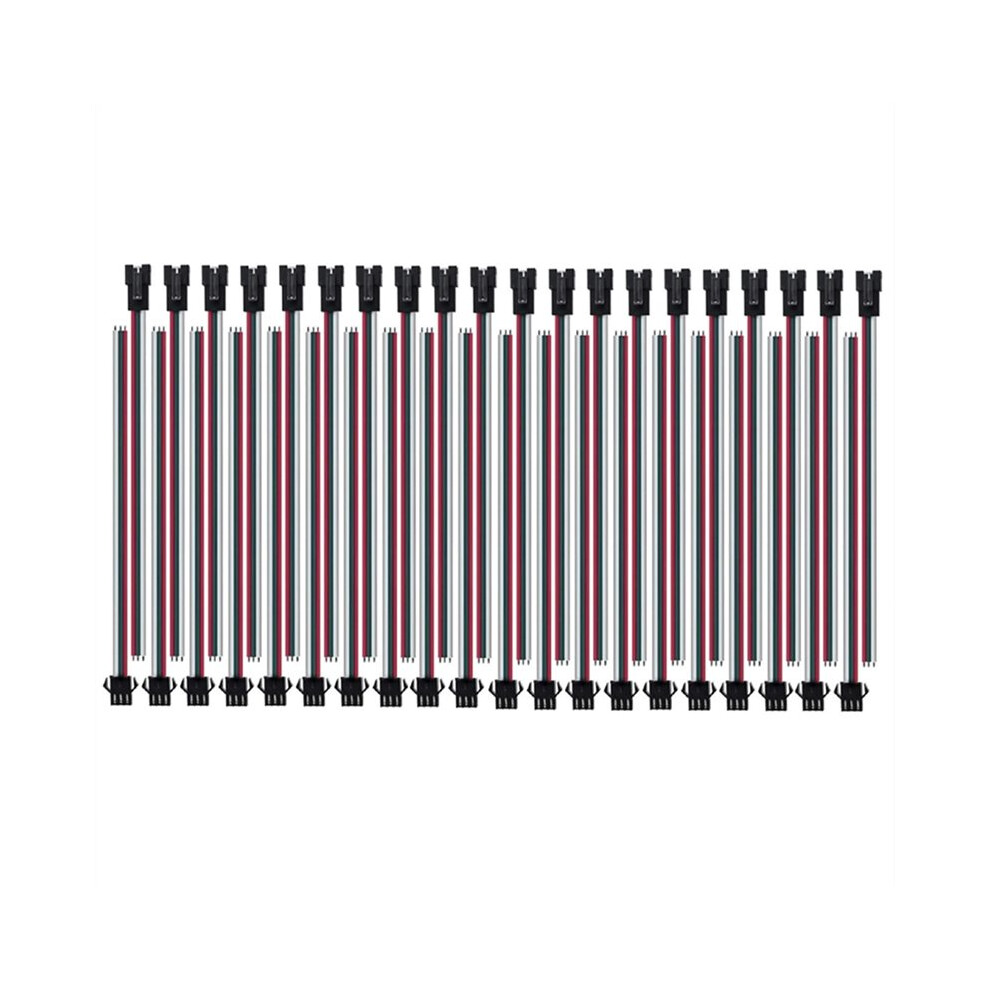20 Pairs Jst Sm 3 Pin Connectors For Ws2812b Ws2811 Ws2812 Ws2814 Sk6812 Focb Cct Led Strip Female Male 15Cm 6034126769224